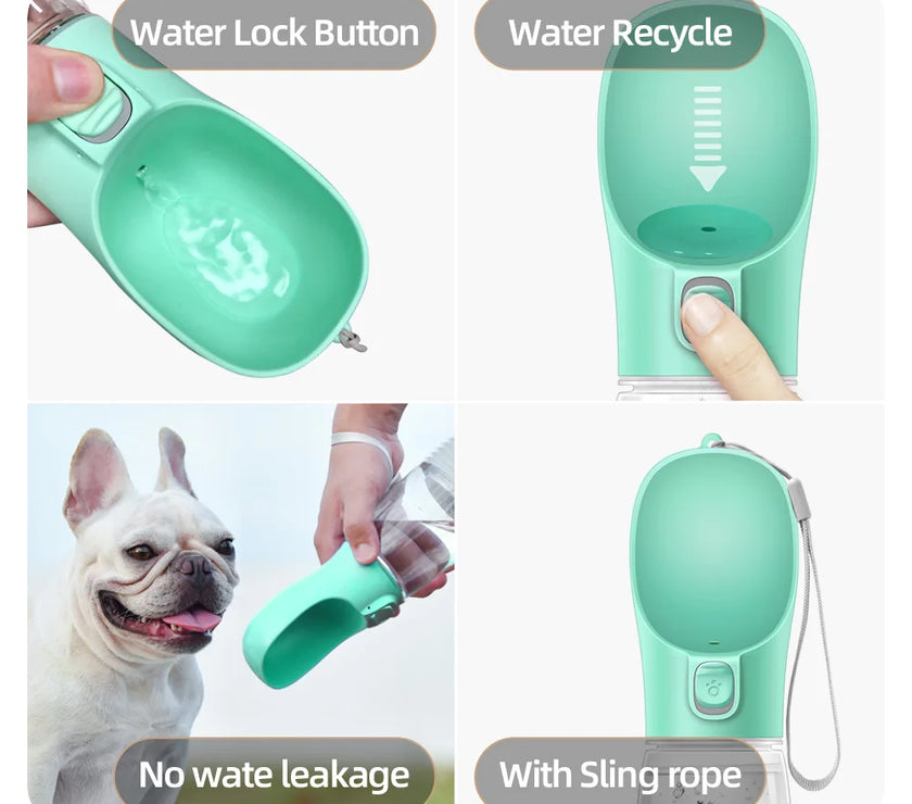 Dog Water Bottle for Pet Dogs Cats Water Feeder Bowls Outdoor Travel Leakproof Puppy Drinking Container Pug Chihuahua Labrador