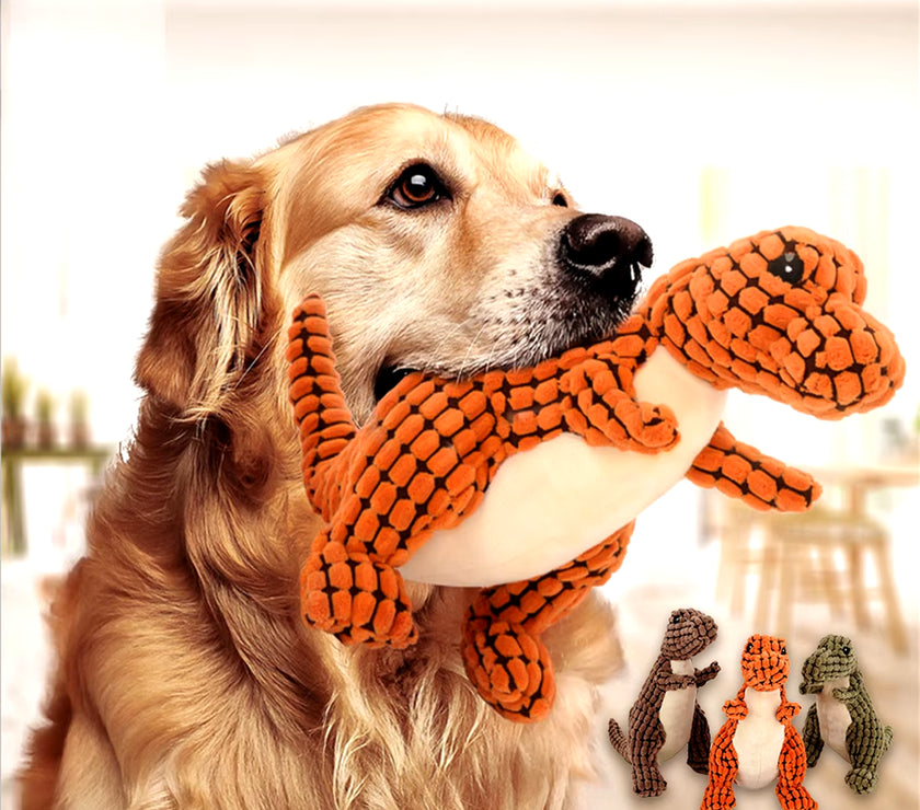 1PC Random Pet Dog Squeaky Plush Dinosaur Toys Interactive Dog Chew Toys Plush Stuffing Pet Supplies Small Dog Chew Molar Toys